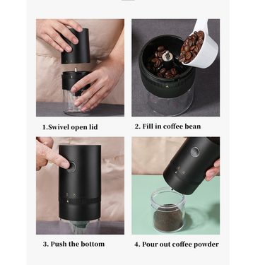 Portable Electric Coffee Grinder – Rechargeable Conical Burr Grinder for Precise Grinding